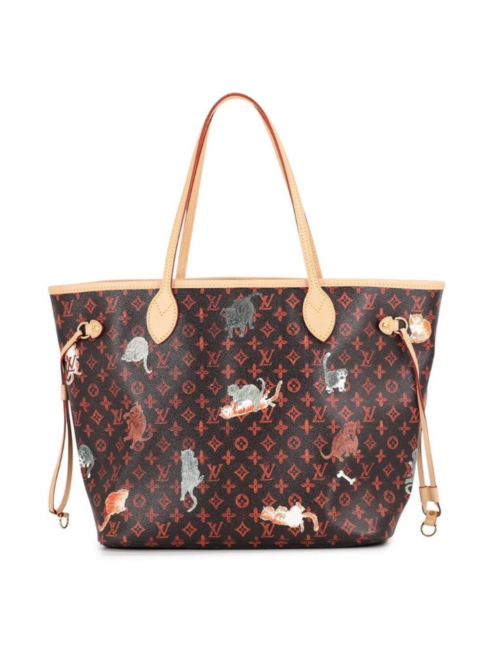Louis Vuitton Tote Bag Monogram Cat Glam Neverfull MM Cat